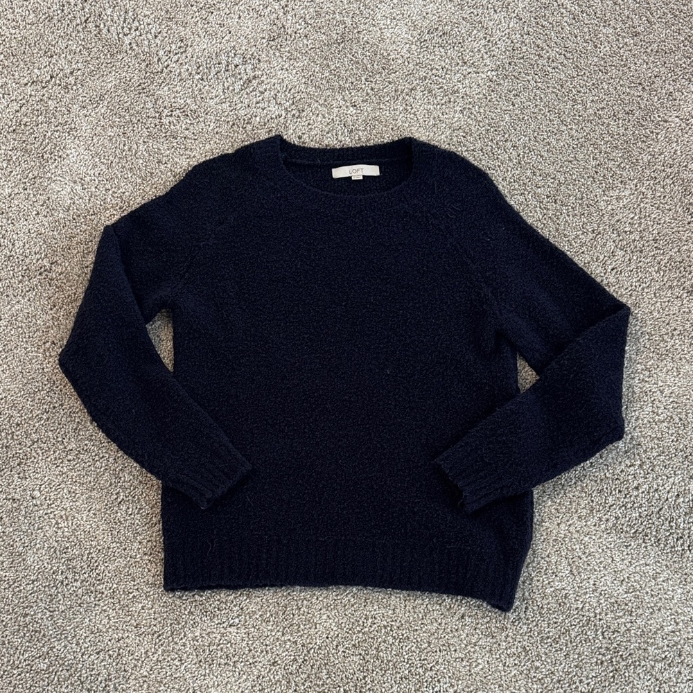 LOFT Women's Midnight Blue Crew Neck Sweater